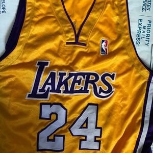 Men’s Mitchell & Ness Vintage HWC NBA Los Angeles Lakers Gold Jersey Size Medium